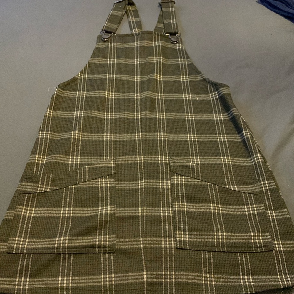 Plaid skirt overalls